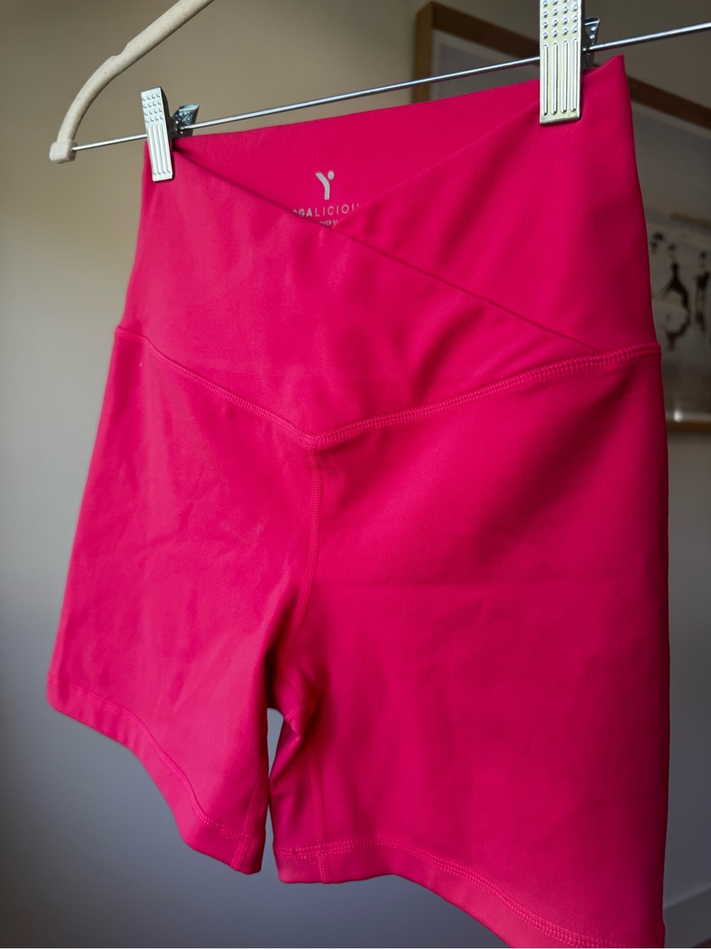 Yogalicious High-Waist Hot Pink Bike Shorts